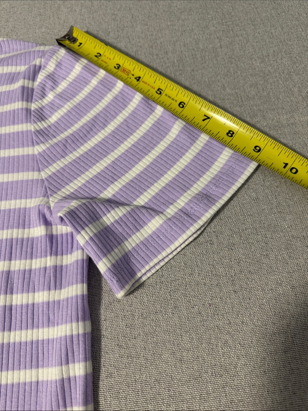 A New Day Purple and White Striped Short Sleeve Tee Size XL - Picture 11 of 14